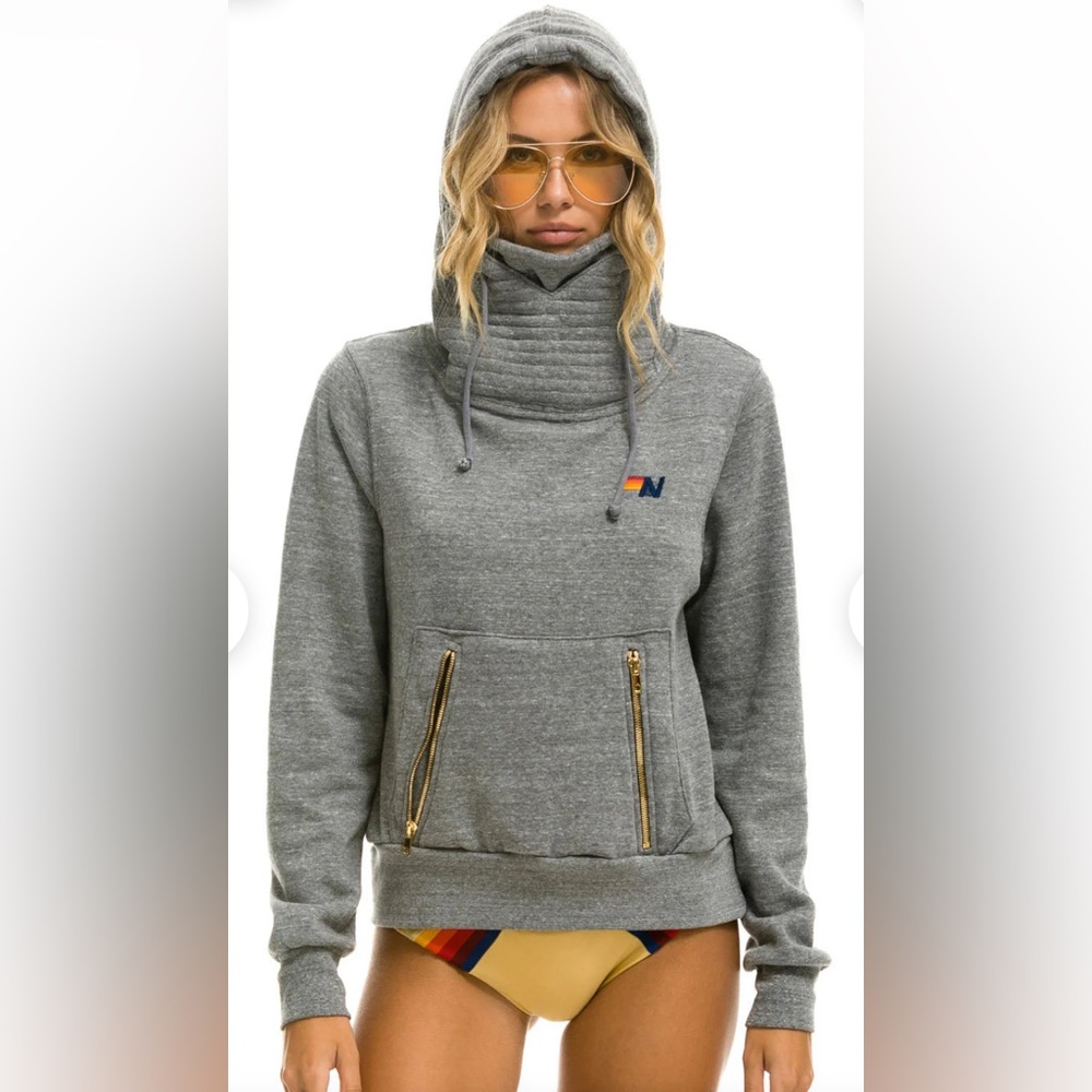 Aviator Nation Ninja Pullover Gray Hoodie size L